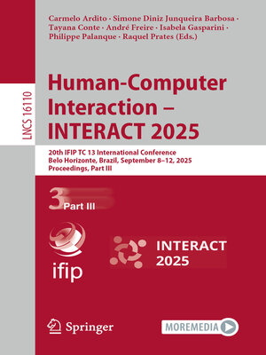 cover image of Human-Computer Interaction – INTERACT 2025